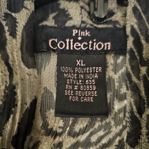 Women's Leopard Print Sheer LS Top Sz XL - Picture 4 of 7